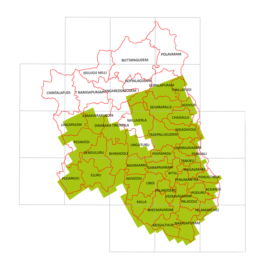 Storm surge inundation map for cyclone with wind speed 